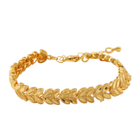 18K Gold Plated Leaves Bracelet | Jewelique UAE