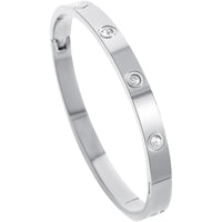 18K Gold Plated Love Bangle in silver — diamonds | Jewelique UAE