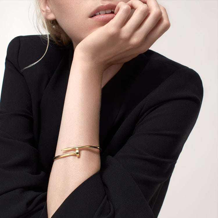 18K Gold Plated Nail Bangle — close up | Jewelique UAE