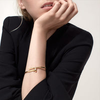 18K Gold Plated Nail Bangle — close up | Jewelique UAE