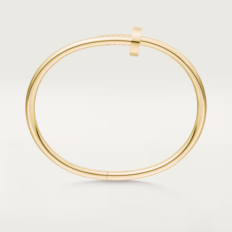 18K Gold Plated Nail Bangle in gold — without stones | Jewelique UAE