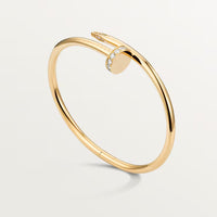 18K Gold Plated Nail Bangle in silver — with stones | Jewelique UAE