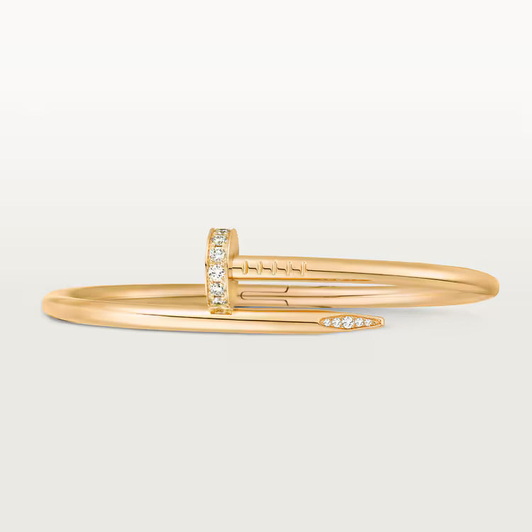 18K Gold Plated Nail Bangle in silver — without stones | Jewelique UAE