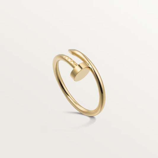 18K Gold Plated Nail Ring in gold — with stones | Jewelique UAE
