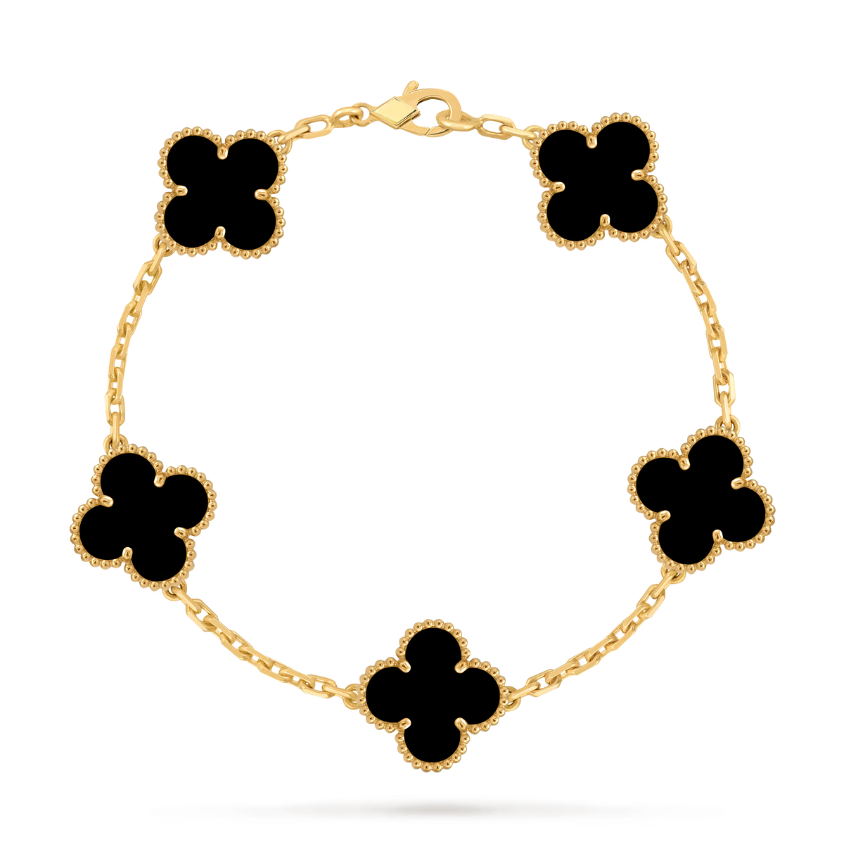 18K Gold Plated Original VC Bracelet in black — clean clasp | Jewelique UAE