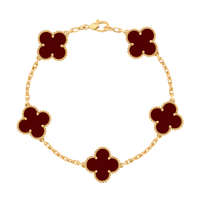 18K Gold Plated Original VC Bracelet in dark red — clean clasp | Jewelique UAE
