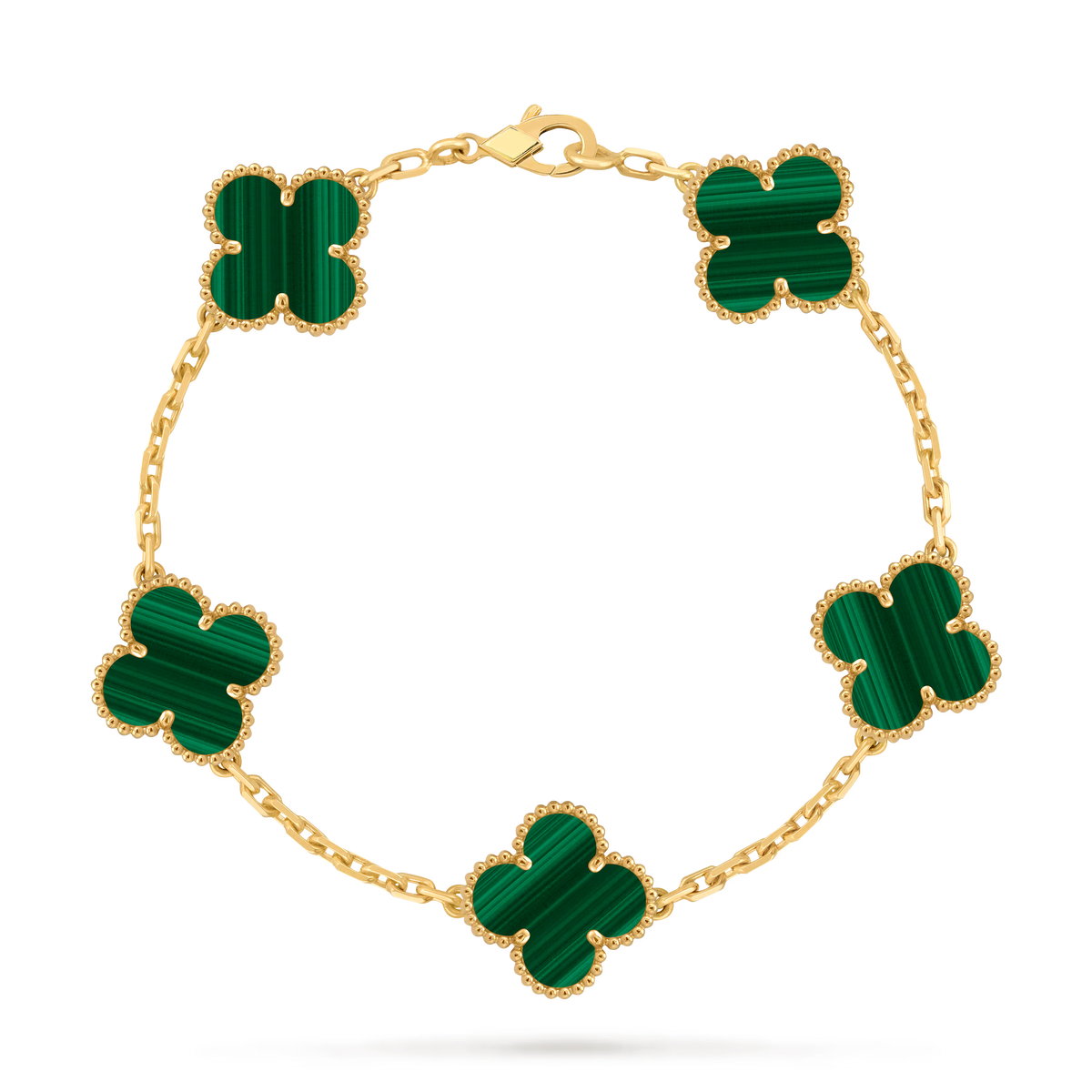 18K Gold Plated Original VC Bracelet in green — clean clasp | Jewelique UAE