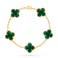 18K Gold Plated Original VC Bracelet in green — clean clasp | Jewelique UAE