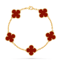 18K Gold Plated Original VC Bracelet in red — clean clasp | Jewelique UAE