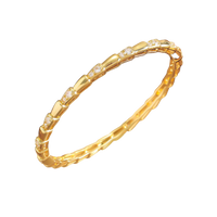 18K Gold Plated S Bangle — angle | Jewelique UAE