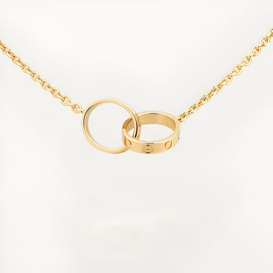 18K Gold Plated Screw Rings Necklace in gold | Jewelique UAE
