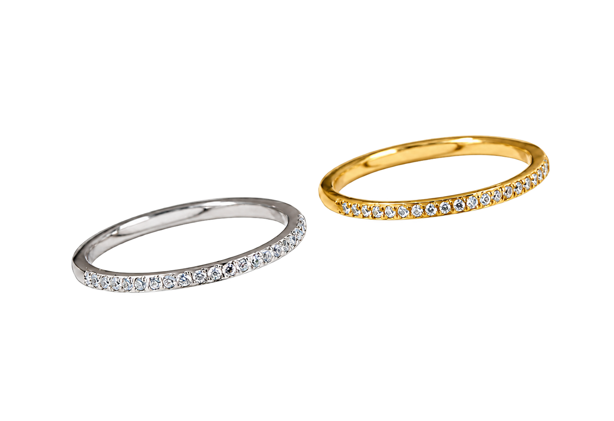 18K Gold Plated Tennis Ring | Jewelique UAE