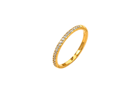 18K Gold Plated Tennis Ring in gold | Jewelique UAE