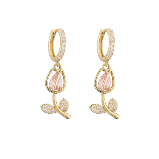 18K Gold Plated Tulip Earrings in gold | Jewelique UAE