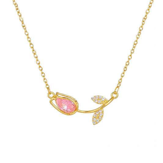18K Gold Plated Tulip Necklace in gold | Jewelique UAE