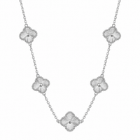 18K Gold Plated VC Chain Necklace in silver | Jewelique UAE