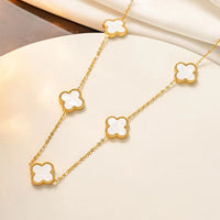 18K Gold Plated VC Chain Necklace in white | Jewelique UAE
