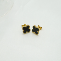 18K Gold Plated VC Earrings in gold | Jewelique UAE