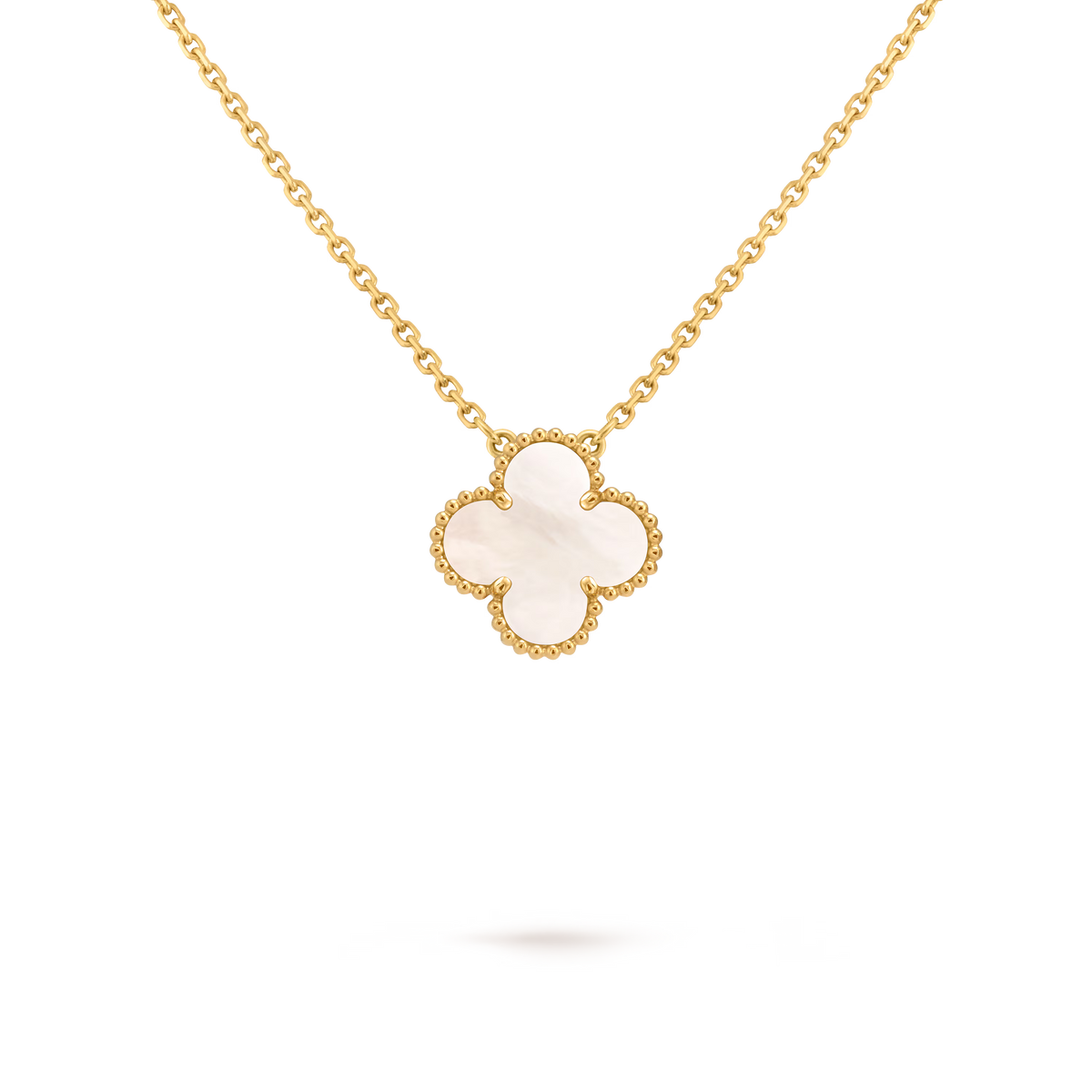 18K Gold Plated VC Necklace in white | Jewelique UAE