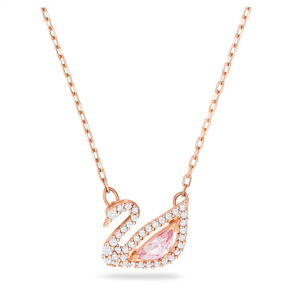 18K Rose Gold Plated Swan Necklace in rose gold — pink | Jewelique UAE