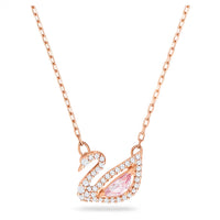 18K Rose Gold Plated Swan Necklace in rose gold — pink | Jewelique UAE