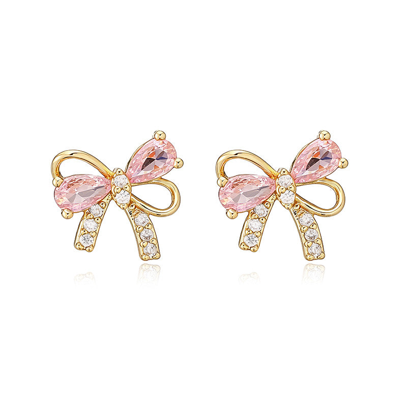 18K Gold Plated BowTie Earrings