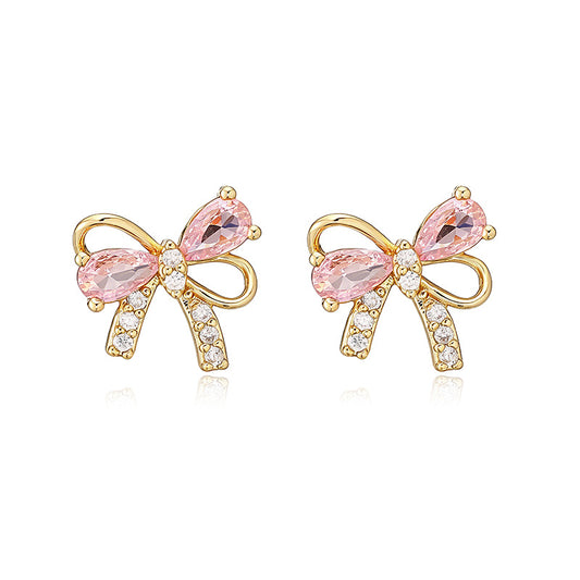 14K Gold Plated BowTie Earrings