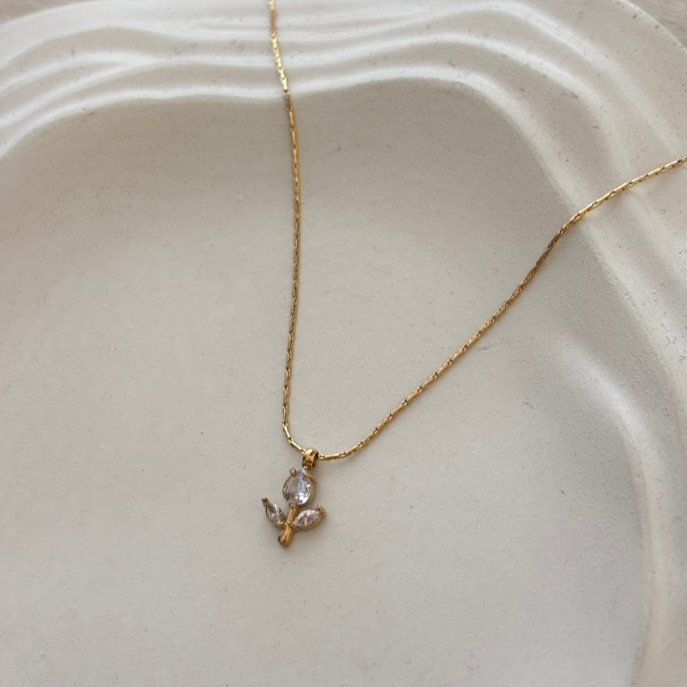 18K Gold Plated Rose Necklace