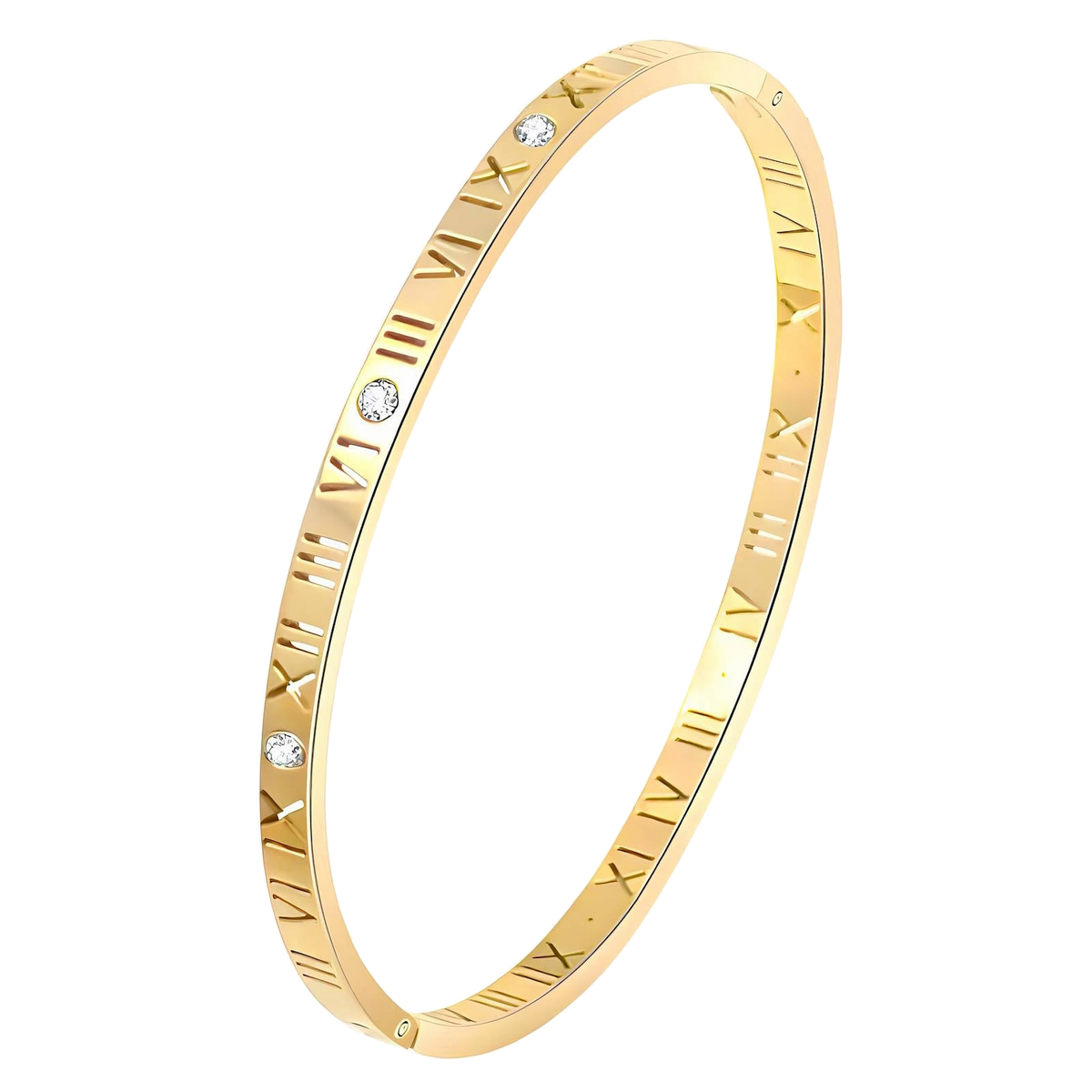 romanian bangle in gold on transparent background