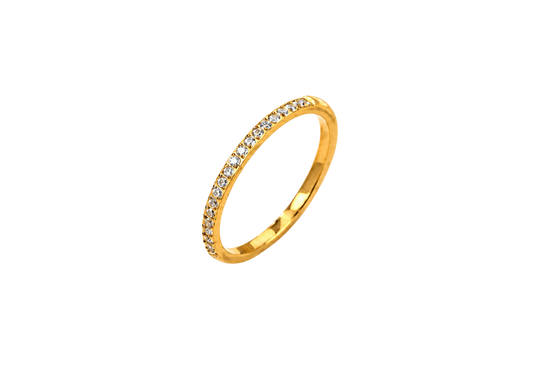 18K Gold Plated Tennis Ring — gold transparent